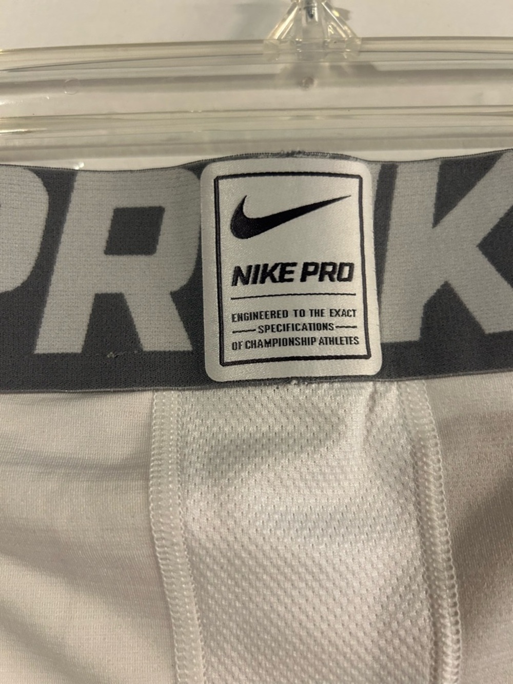 Nike White Compression Leggings with Black Swoosh - Picture 4 of 7